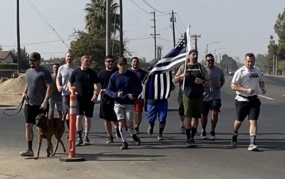 A hearty group of marathoners finish up a 26-mile effort Nov. 2 to honor one of their own, Officer Jonathan Diaz, who was tragically killed on Nov. 2, 2019 when he intervened in a felony domestic violence incident.
